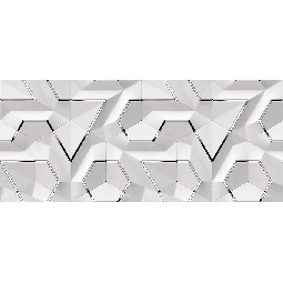 3d Manzara Beyaz Gümüş Kabartmalı Parlak Geometrik Paneller Poster