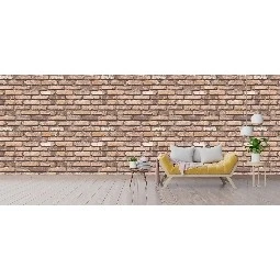 Zümrüt Kahve Sarı 3 Boyutlu Taş Tuğla Desenli 9030 Duvar Kağıdı 5 M²