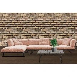 Zümrüt Kiremit 3 Boyutlu Taş Tuğla Desenli 9010 Duvar Kağıdı 5 M²