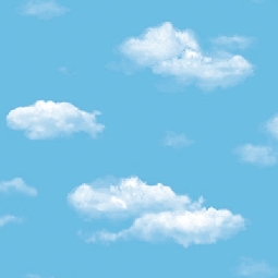 Adawall Ada Kids Mavi Gökyüzü Beyaz Bulut Desenli 8904-1 Duvar Kağıdı 10 M²