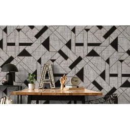 Decowall Tudor Gri Kahve Bej Modern Geometrik Desenli 3508-05 Duvar Kağıdı 16.50 M²
