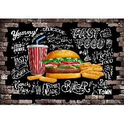 3d Manzara Fast Food Poster Duvar Kağıdı