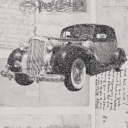 Duka Freedom Gri Antrasit Pop Art Desen Üstünde Antika Arabalar Desen 14251-3 Duvar Kağıdı 16,20 M²