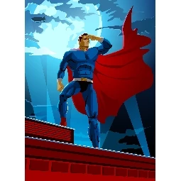 3d Manzara Superman Poster