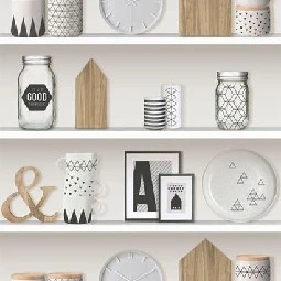 Ugepa (fransız) Home 3D Krem Mutfak Raf Desenli L20509 Duvar Kağıdı 5 M²
