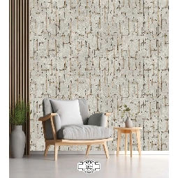 Gmz Motto Açık Bej Zemin Üzerine Kahverengi Doku Modern Geometrik Çizgi Desenli 4201-4 Duvar Kağıdı 16.50 M²
