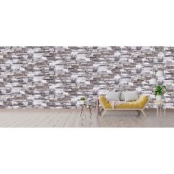 Zümrüt Joven 3 Boyutlu Gri Kesme Taş Desenli 7075 Duvar Kağıdı 5 M²