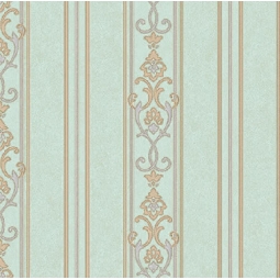 Adawall Rumi Mavi Gri Klasik Süslemeli Çizgi Desenli 6805-6 Duvar Kağıdı 10.60 M²