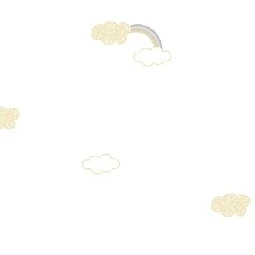 Adawall Ada Kids Beyaz Zemin Gökkuşağı Bulut Desenli 8902-2 Duvar Kağıdı 10 M²