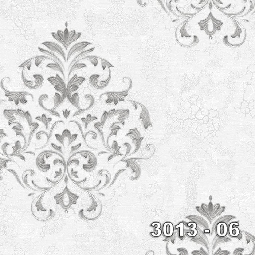 Decowall Armani Gri Beyaz Dokulu Damask Desenli 3013-06 Duvar Kağıdı 16.50 M²