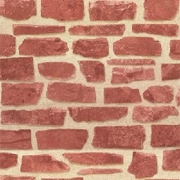Ugepa (fransız) Roll İn Stones 3 Boyutlu Kırmızı Tuğla Taş Desenli AB003305 Duvar Kağıdı 5 M²