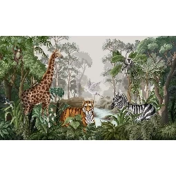 3d Manzara Orman Ve Hayvanlar Poster Duvar Kağıdı