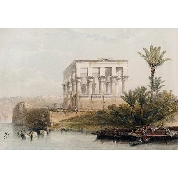 3d Manzara Nil Nehri Kenarında Tapınak