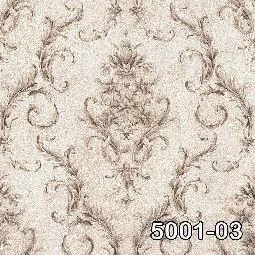 Decowall Retro Krem Kahve Damask Desenli 5001-03 Duvar Kağıdı 16.50 M²
