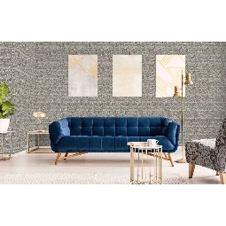 Adawall Vera Gri Çizgili Zemin Üzerine Çiçek Desenli 1505-3 Duvar Kağıdı 16.50 M²