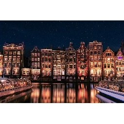 3d Manzara Gece Amsterdam