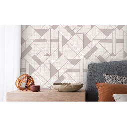 Decowall Tudor Krem Bej Modern Geometrik Desenli 3508-02 Duvar Kağıdı 16.50 M²