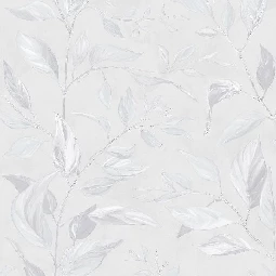 Burawall Erva Açık Gri Üzerine Açık Gri Beyaz Açık Mavi Yaprak Desenli GT-11805 Duvar Kağıdı 16.50 M²