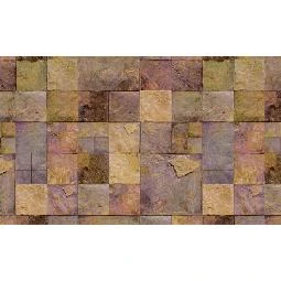 3D Elemental Mor Mavi Hardal 3 Boyutlu Kesme Taş Desen 42001-2 Duvar Kağıdı 16.50 M²