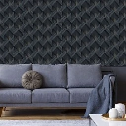 Ugepa (fransız) Galactik 3 Boyutlu Mavi Altın Geometrik Desenli L96701 Duvar Kağıdı 5 M²