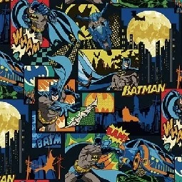 Adawall Ada Kids Koyu Mavi Renkli Batman Karekter Desenli 8917-1 Duvar Kağıdı 10 M²