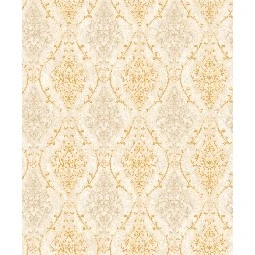 Bella Wallcoverings Krem Zemin Koyu Gold Motifli Damask Desenli YG31802 Duvar Kağıdı 16.50 M²