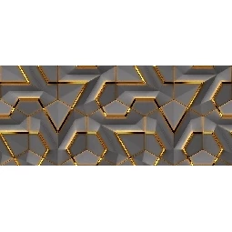 3d Manzara Gri Kabartmalı Parlak Geometrik Paneller Poster