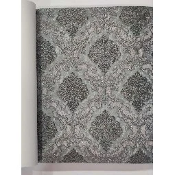 Maxwall Cappadocia Lacivert Gri Klasik Motifli Damask Desenli 42-008 Duvar Kağıdı 16.50 M²