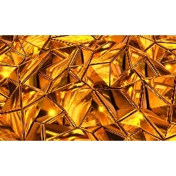 3d Manzara Gold Kristal Çokgen Tasarım Poster