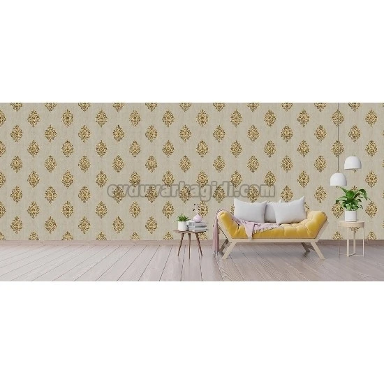 Ottoman Wallcoverings Vizon Bakır Damask Desenli A0026 Duvar Kağıdı 16.50 M²