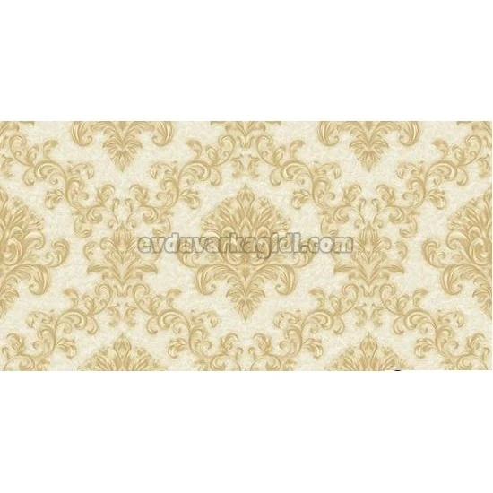 Ottoman Wallcoverings Krem Zemin Gold Motifler Damask Desenli C031 Duvar Kağıdı 16.50 M²