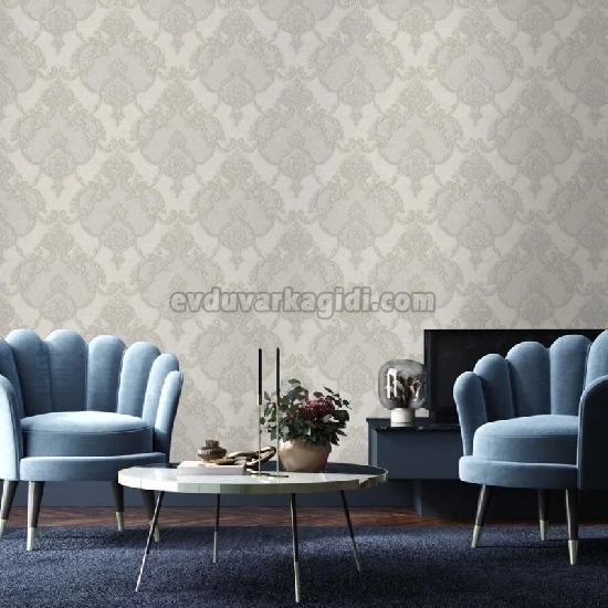 Adawall Dante Gri Damask Desenli 1403-4 Duvar Kağıdı 10.60 M²