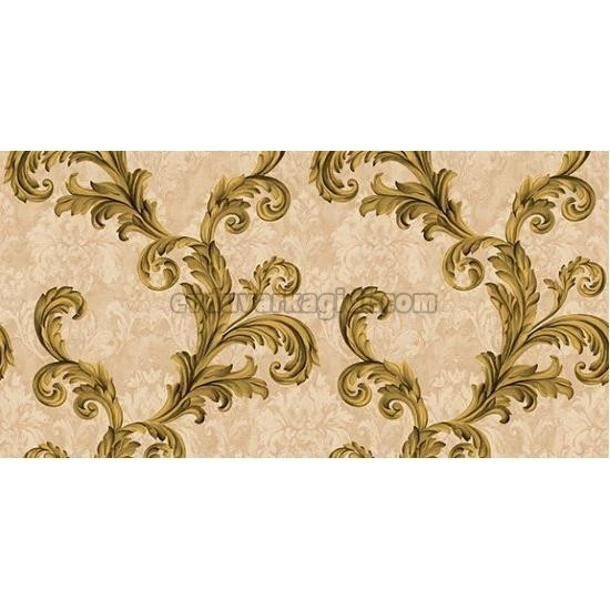 Ottoman Wallcoverings Gri Zemin Bakır Yaprak Desenli A0055 Duvar Kağıdı 16.50 M²