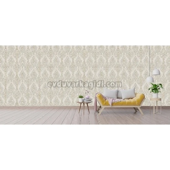 Ottoman Wallcoverings Vizon Gri Zemin Gold Motifler Klasik Desenli YG30904 Duvar Kağıdı 16.50 M²