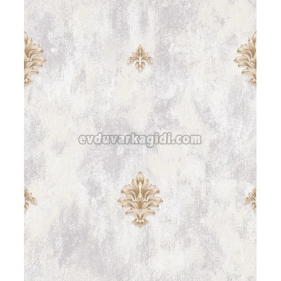 Bella Wallcoverings Gri Zemin Kahve Damask Desenli YG31201 Duvar Kağıdı 16.50 M²