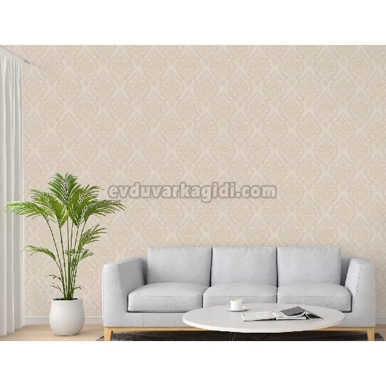 Adawall Dante Krem Motifli Damask Desenli 1405-3 Duvar Kağıdı 10.60 M²