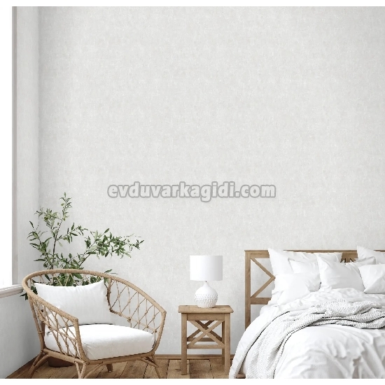 Adawall Muse Beyaz Açık Gri Kumaş Keten Efekt Desenli 25105-1 Duvar Kağıdı 16.50 M²