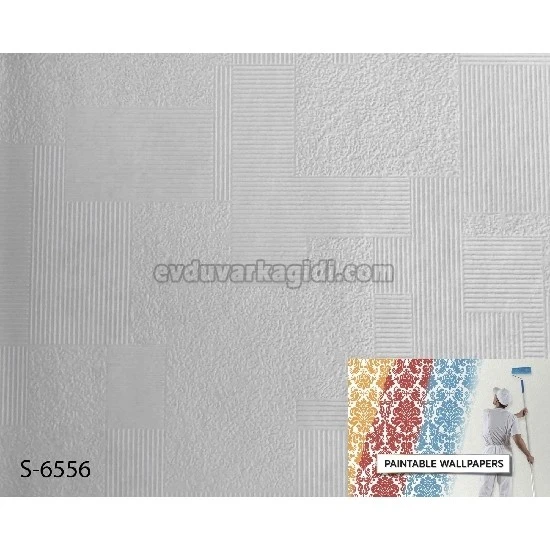 Yasham Seela Boyanabilir Beyaz Kabartma Doku Geometrik Desenli S-6556 Duvar Kağıdı 26.5 M²