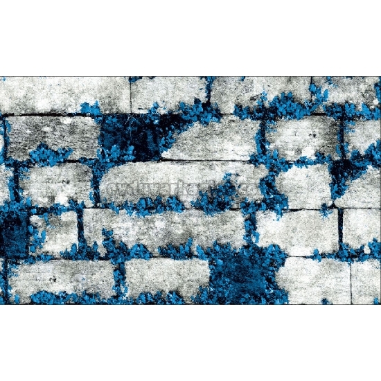 Gmz 3D Elemental Beyaz Mavi Siyah 3 Boyutlu Yosunlu Tuğla Desenli 42005-3 Duvar Kağıdı 16.50 M²