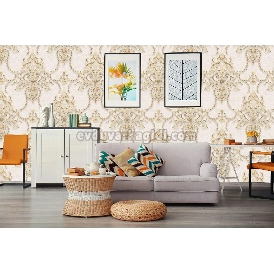 A'la Venda Bej Kahve Gold Damask Şam Desenli DL11603 Duvar Kağıdı 16.50 M²