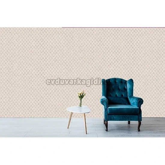 Decowall Armani Krem Pudra Retro Geometrik Baklava Desenli 3009-06 Duvar Kağıdı 16.50 M²