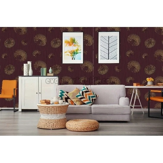 Gmz Vav Collection Bordo Sarı Geometrik Halka Desenli 42305-6 Duvar Kağıdı 16.50 M²