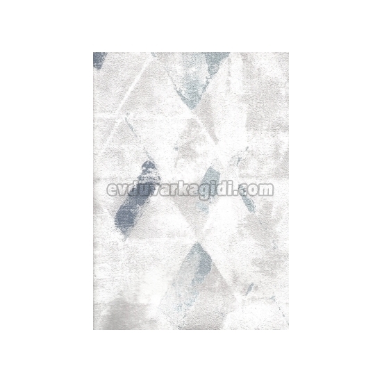 Livart Cashmir Eskitme Gri Mavi Geometrik Baklava Desenli 650-2 Duvar Kağıdı 16.50 M²