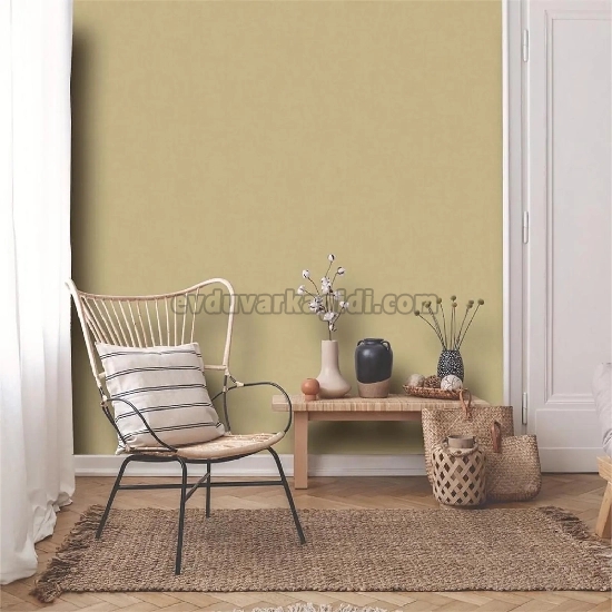 Duka Motto Linen Altın Modern Düz Desenli 28333-13 Duvar Kağıdı 10.60 M²