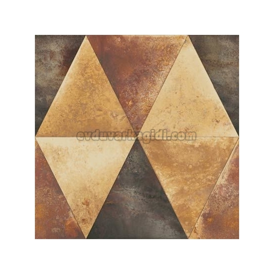 Ugepa (fransız) Hexagone 3 Boyutlu Soyut Metalik Altın Siyah Geometrik Taş Desenli L62505 Duvar Kağıdı 5 M²