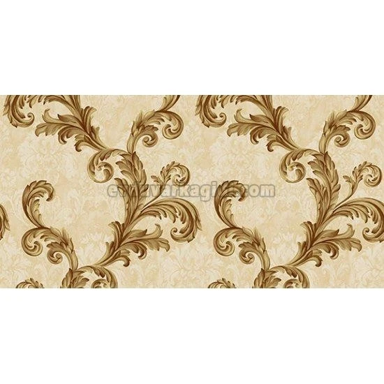 Ottoman Wallcoverings Krem Zemin Bakır Yaprak Desenli A0052 Duvar Kağıdı 16.50 M²