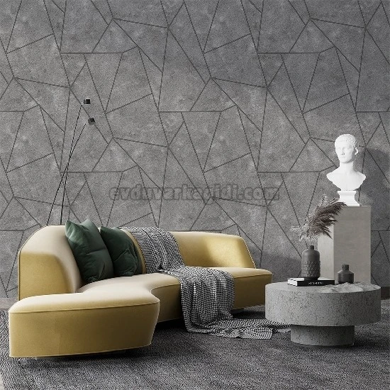 Duka Lifestyle Gümüş Gri Geometrik Çizgi Desenli 23130-3 Duvar Kağıdı 10.60 M²