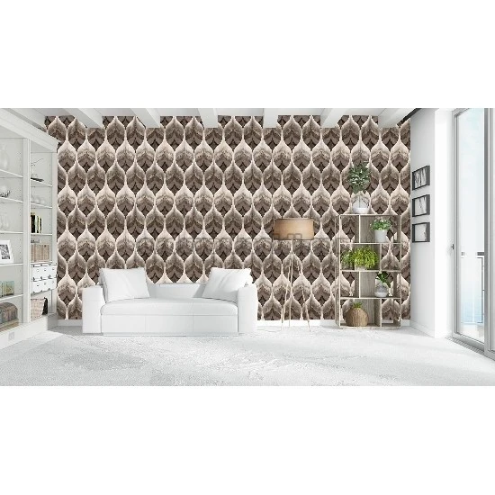 Bella Wallcoverings Kahve Gri Siyah 3 Boyutlu Geometrik Desenli YG32005 Duvar Kağıdı 16.50 M²