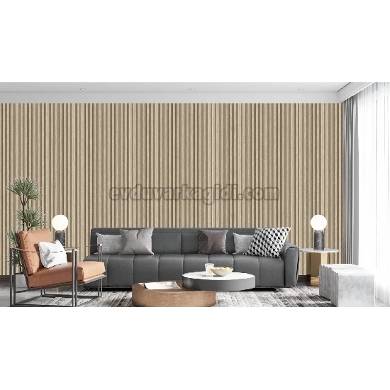 Adawall Omega Kahverengi Çıta Lambiri Desenli 23211-1 Duvar Kağıdı 16.50 M²