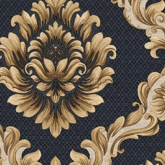 Duka Sawoy Lacivert Gold Damask Desenli 17140-4 Duvar Kağıdı 10.00 M²